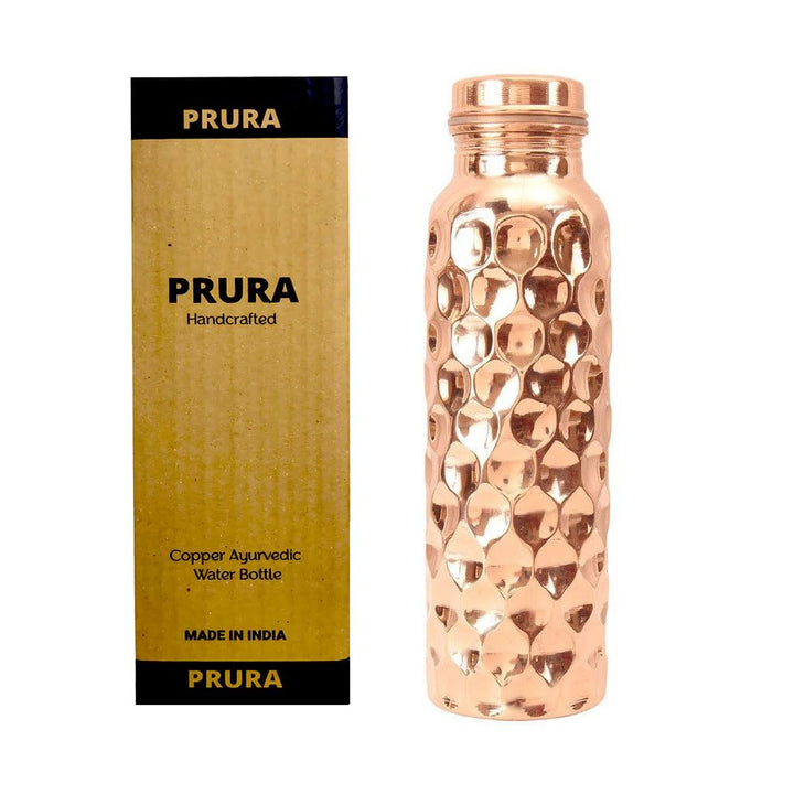 ayurvedische Kupfer-Wasserflasche, auslaufsicheres naturreines Kupfergefäss 900ml/30oz design 1 900