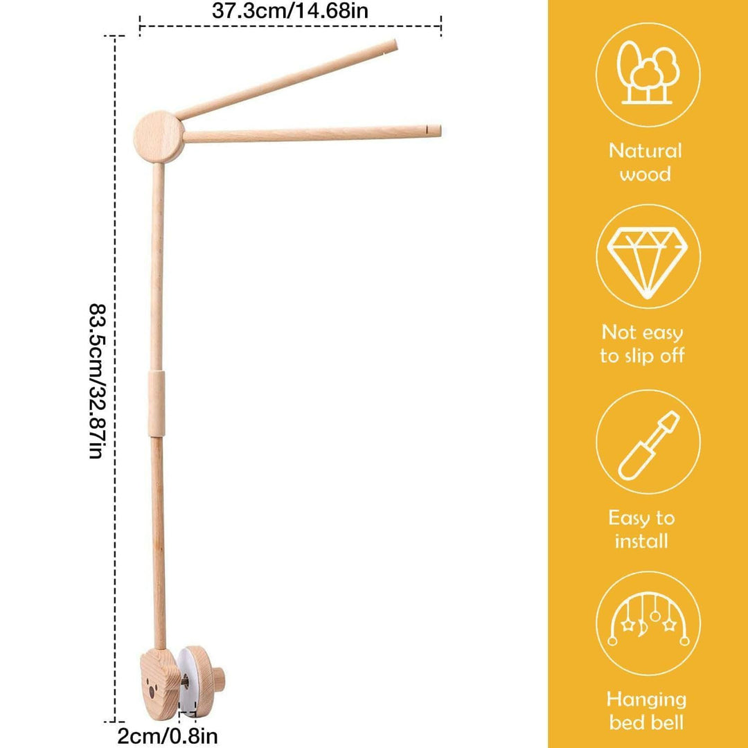 Mobile Halterung Holz,Baby Mobile Halterung für Babybett,Verstellbarer Mobile Halterung Wickeltisch