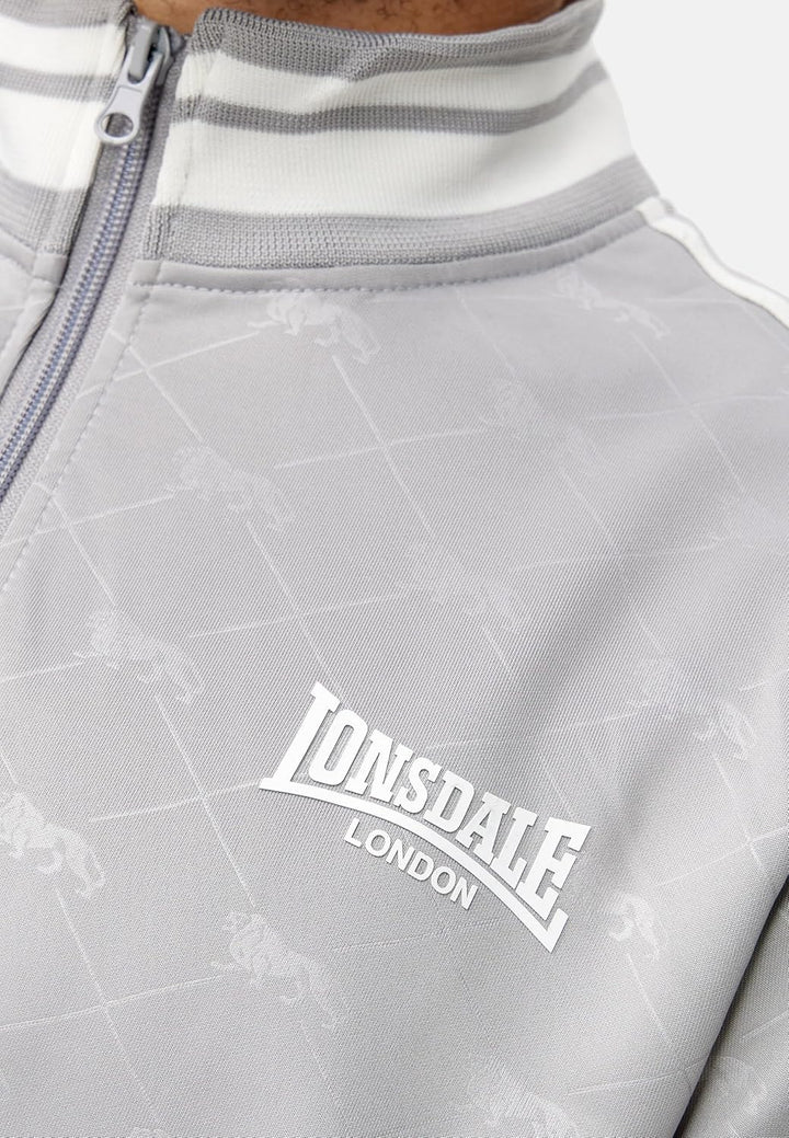 Lonsdale ASHWELL Herren Trainingsanzug schmale Passform S Grey/White, S Grey/White