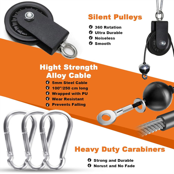 Favuit Kabelzug Fitness Kabel Latzug, Gym Kabel Unterarmtrainer Set Arm-Krafttraining Gewicht Traini
