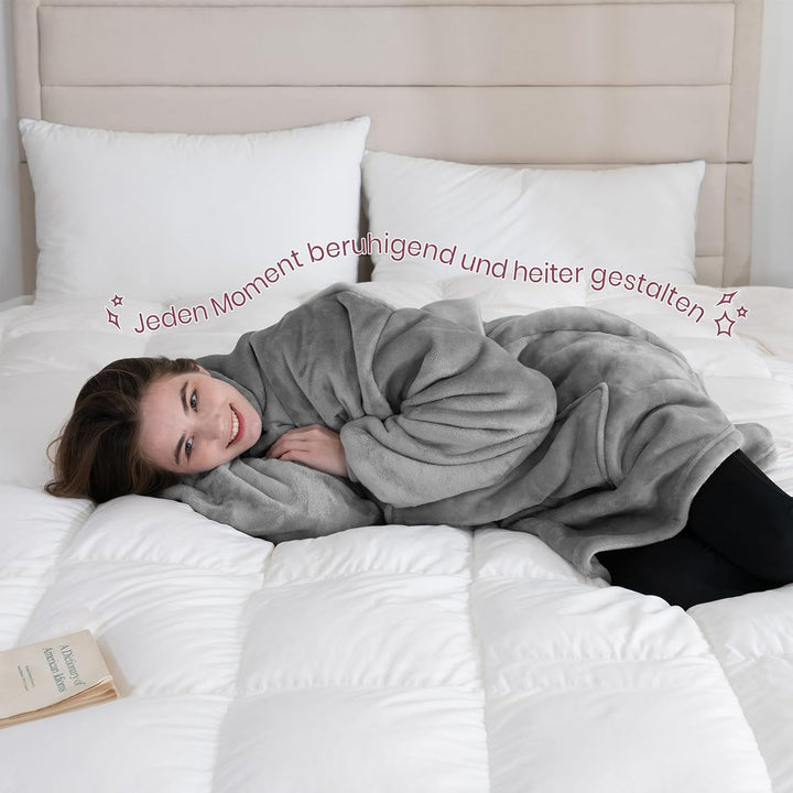 Good Nite Hoodie Decke mit Ärmeln Tragbare Decken Wearable Blanket Übergrosser Hoodie Damen Cozy kus