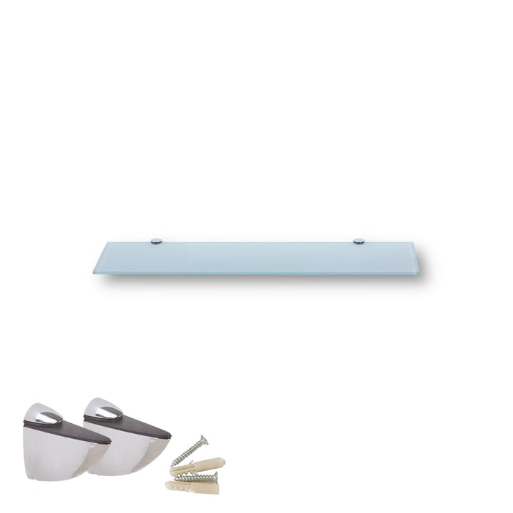 Euro Tische 50cm Glas Wandregal Weissglas, Glas Regal für Badezimmer, Weissglas Duschregal mit 6mm E