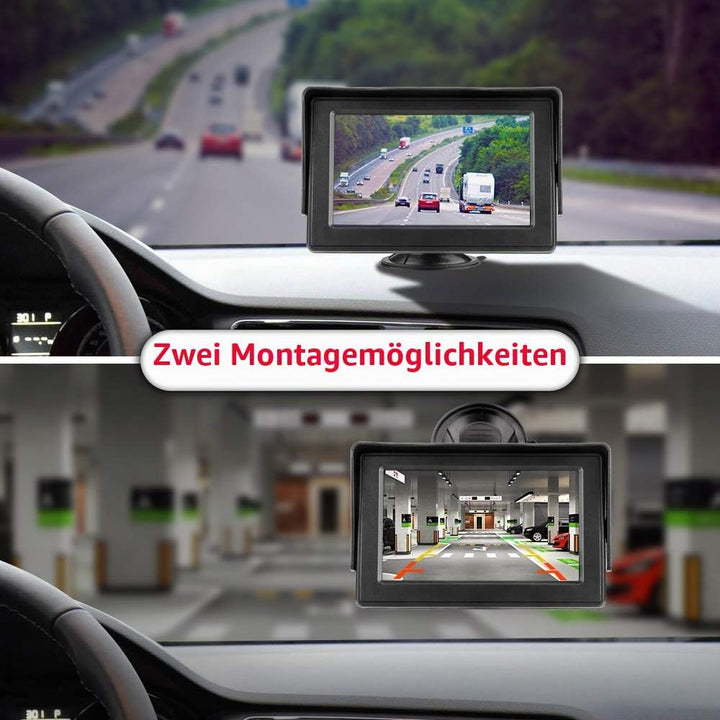 Rückfahrkamera mit Monitor Rückfahrkamera Auto IP68 Wasserdicht Nachtsicht Einparkhilfe System 4.3''