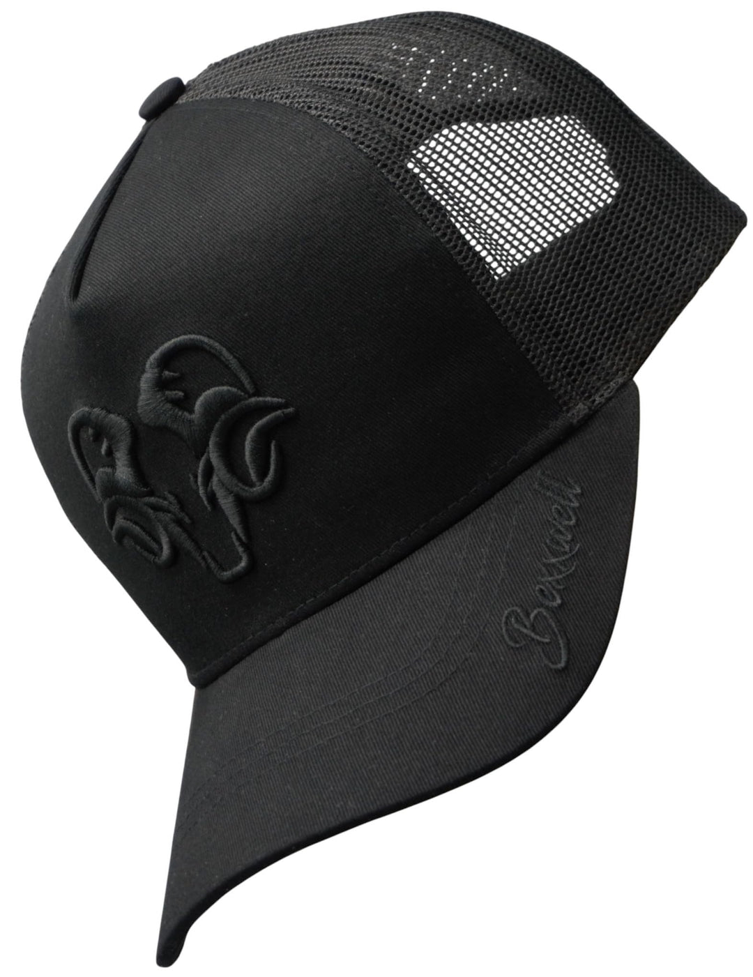 Bexxwell Trucker Cap schwarz mit 3D Logo-Stickerei (optimale Passform, Kappe, Black, Truckercap, Log