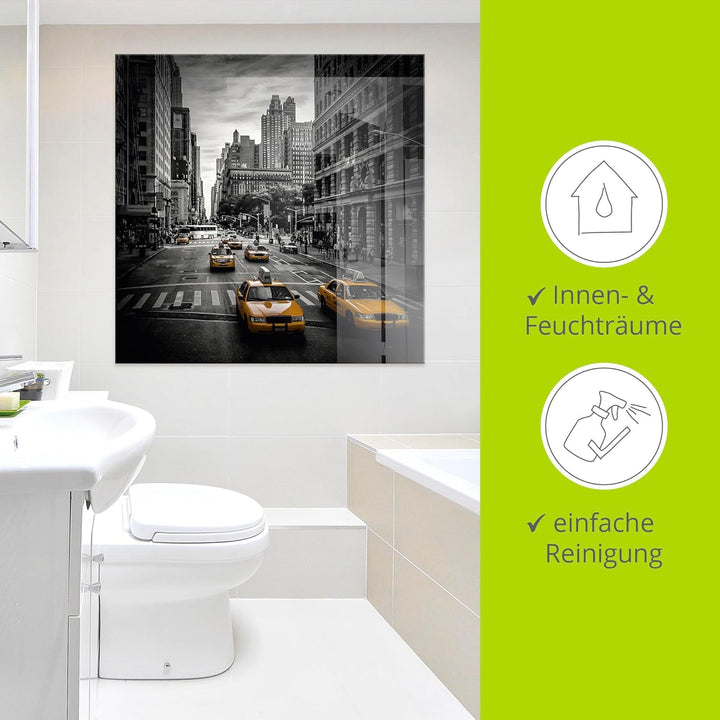 ARTland Glasbilder Wandbild Glas Bild einteilig 40x40 cm Quadratisch Amerika New York City Manhattan