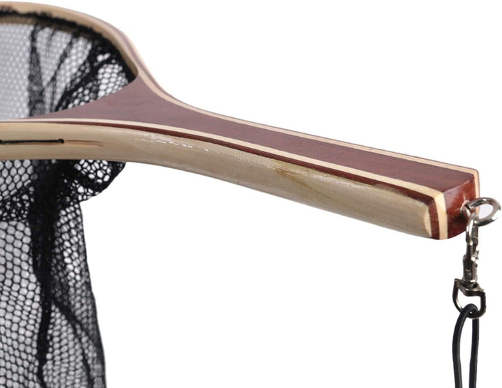 sprinton MAXIMUMCATCH Fischen Kescher Holzrahmen mit Gummi/Nylon Netz Fliegenfischen Landing Net FL0