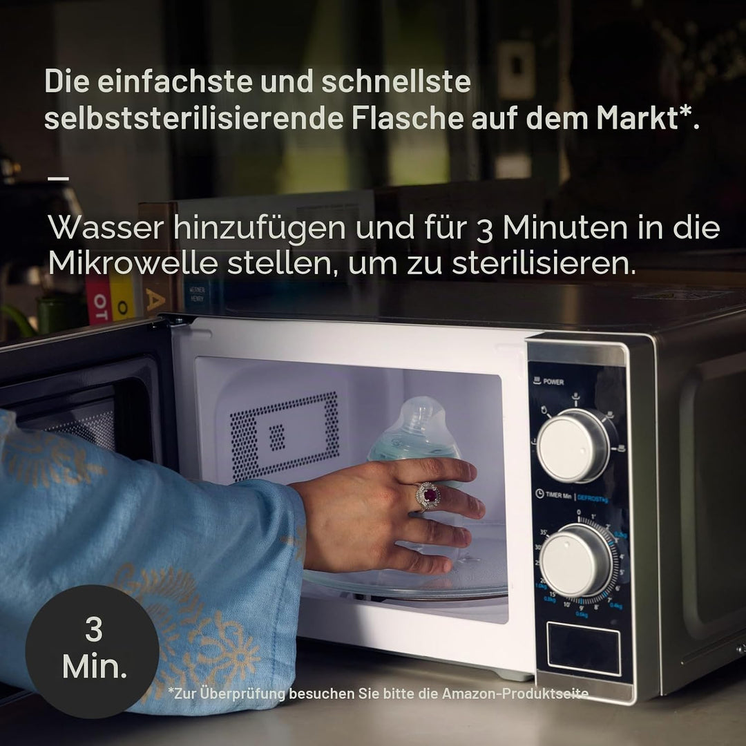 Tommee Tippee Babyflaschen aus Glas, Closer to Nature Newborn Starterset, Natürlich Geformter Trinks