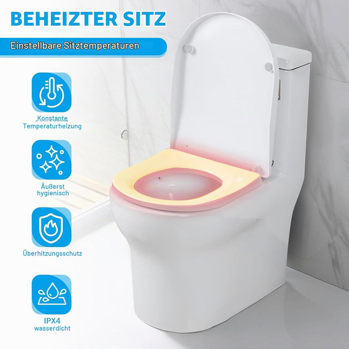 Smart Toilettensitz, Beheizter WC Sitz mit Nachtlicht