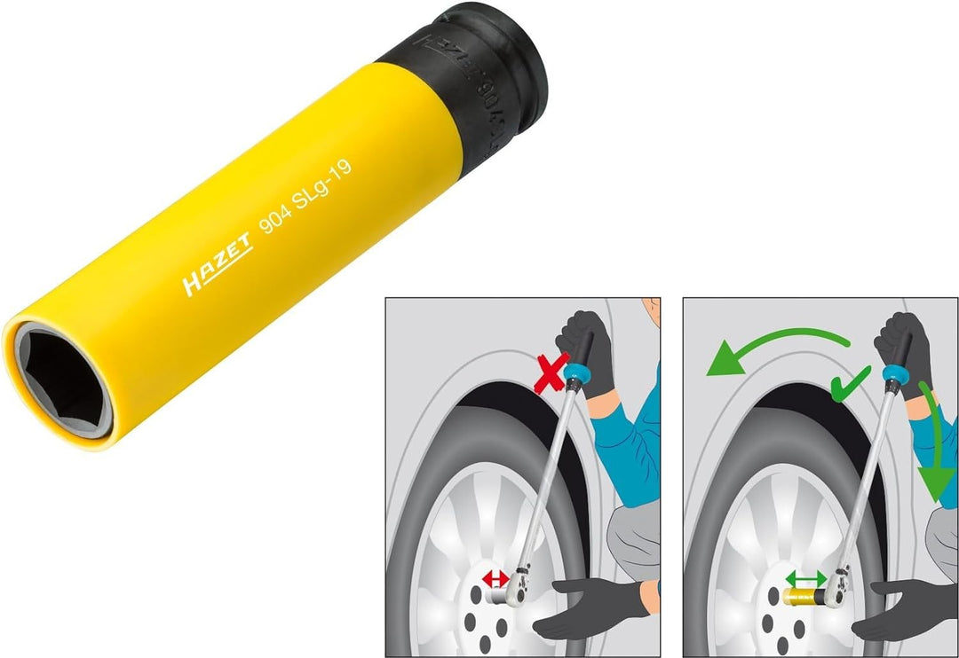HAZET Steckschlüsseleinsatz (1/2 Zoll (12,5 mm) Vierkantantrieb, mit Kunststoffhülse zum Schutz von