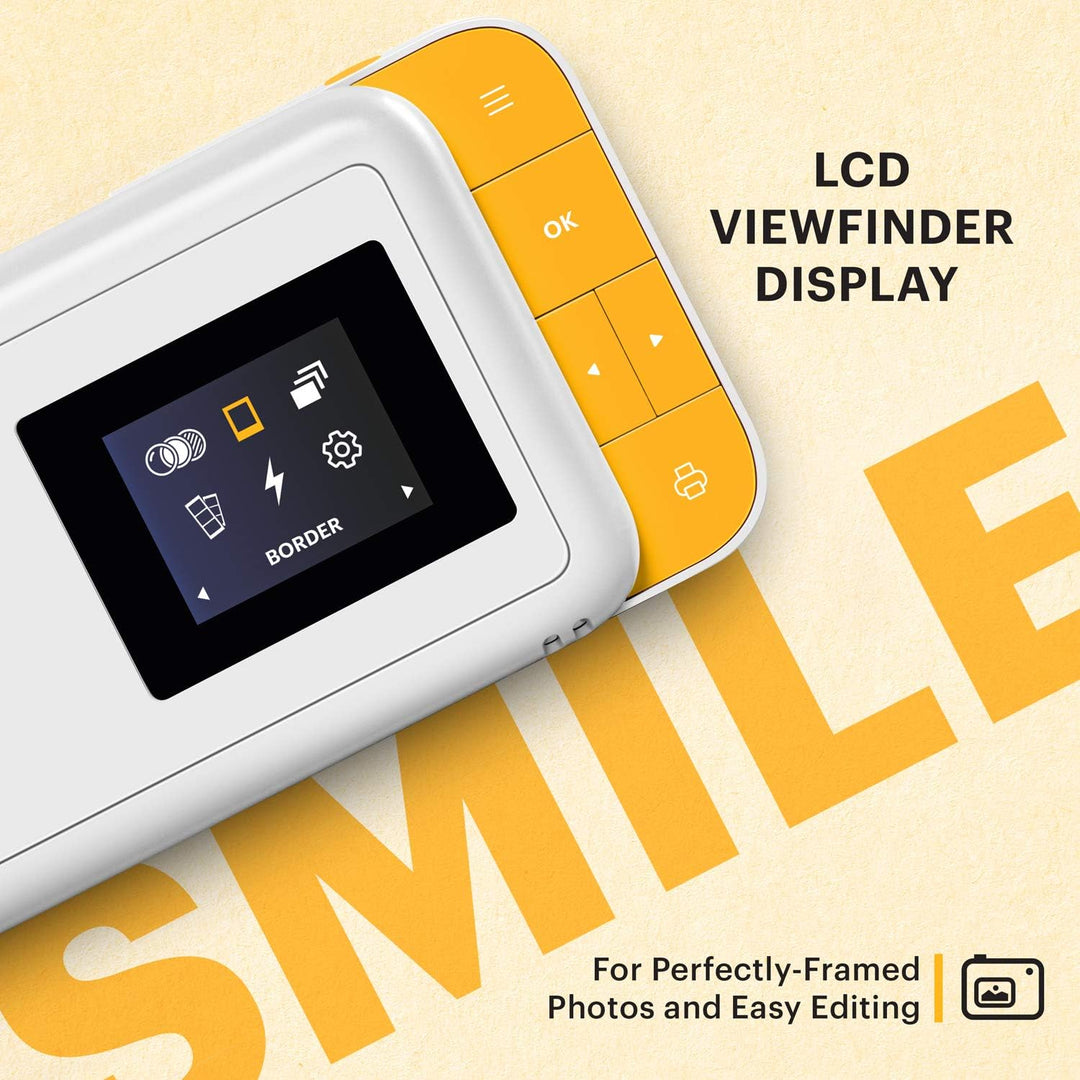 KODAK Smile Instant Print Digitalkamera, Weiss/Gelb, Weiss/Gelb