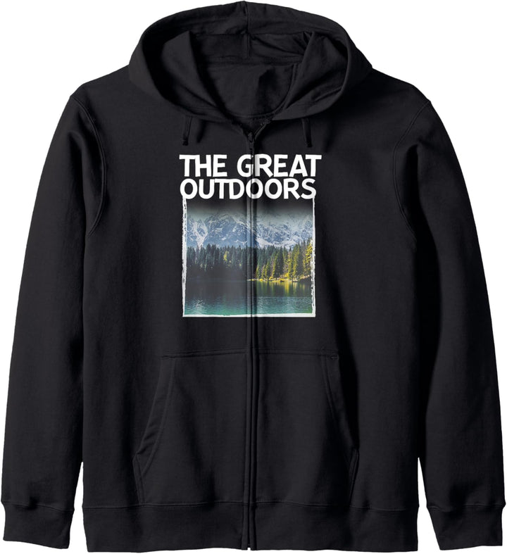 Trendy The Great Outdoors Lake Scene Photo Kapuzenjacke