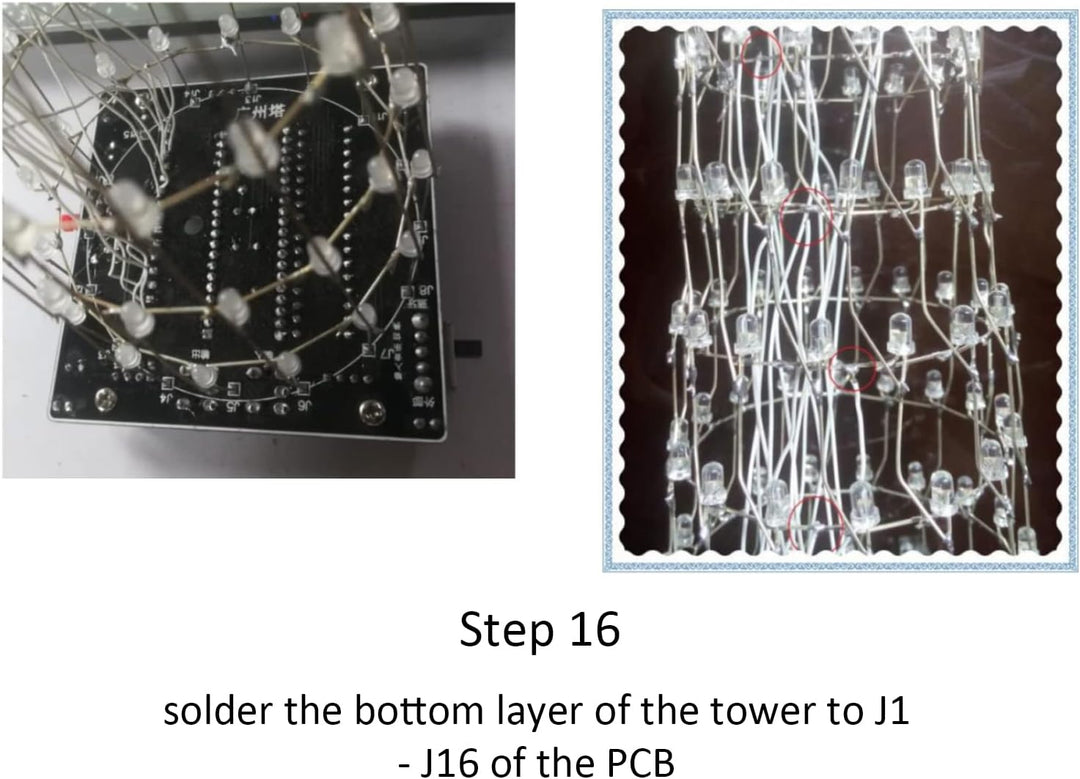Canton Tower Shape DIY Electric Projects Lötübungsset, WiFi & Bluetooth, APP-Steuerung, mit Bunten L