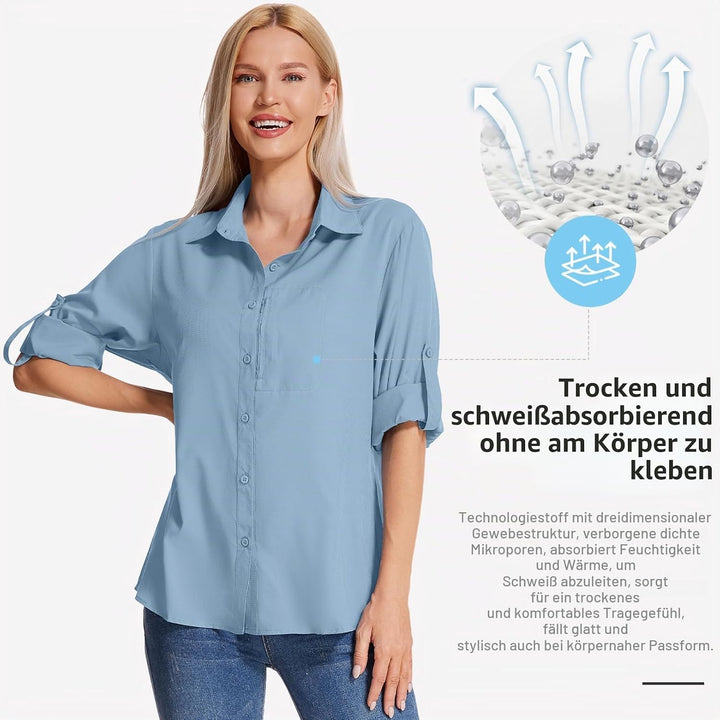 yeyity Damen Hemdbluse UV Schutz Langarmshirt Damen Schnell Trocknende Sport Shirts Wandershirt Safa