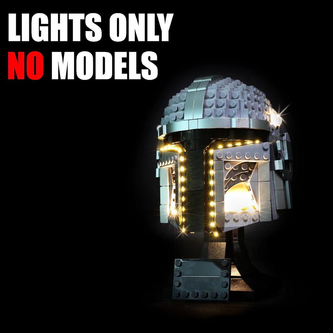 LED Lichtset kompatibel mit LEGO 75328 Star Wars Der Mandalorianer Helm – Beleuchtungsset für Helm-M
