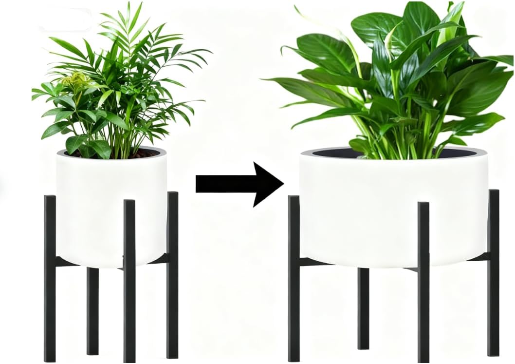 Blumenständer Metall Verstellbar Pflanzenständer, Blumenhocker Schwarz Verstellbare Blumentopf Ständ