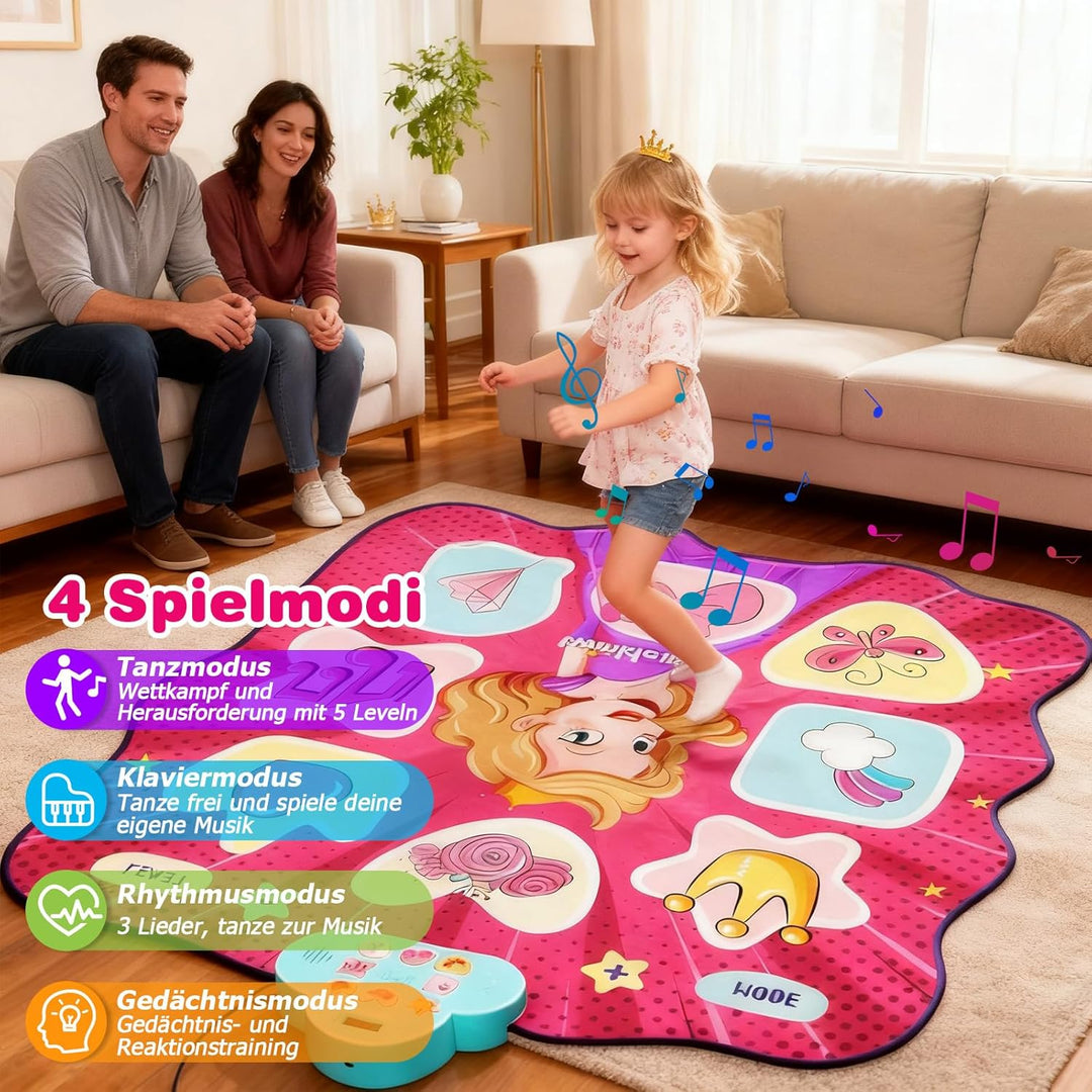 GuKKK Tanzmatte Spielzeug Mädchen Geschenk Kabelloses Bluetooth Elektronisches Tanzspiel mit 4 Spiel