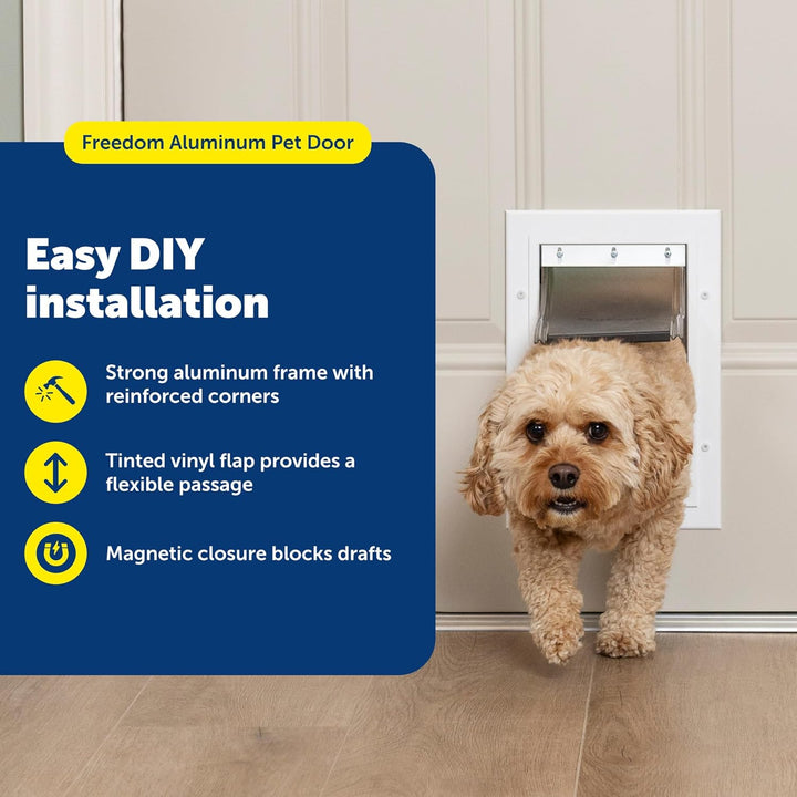PetSafe Freedom Aluminium-Haustiertür für Hunde und Katzen, klein, weiss, getönte Vinylklappe Weiss