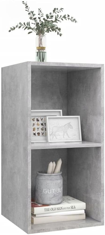 homiuse TV-Wandschrank Betongrau 37x37x72 cm Holzwerkstoff Design TV Board Fernsehschrank Fernsehtis