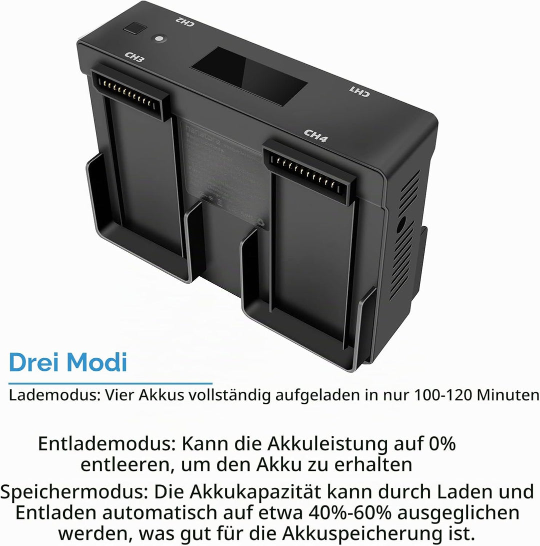 LYONGTECH 5 in 1 Akku Wand Ladegerät und Autoladegerät für DJI Mavic 2 Pro/Zoom Drohne, lädt 4 Batte
