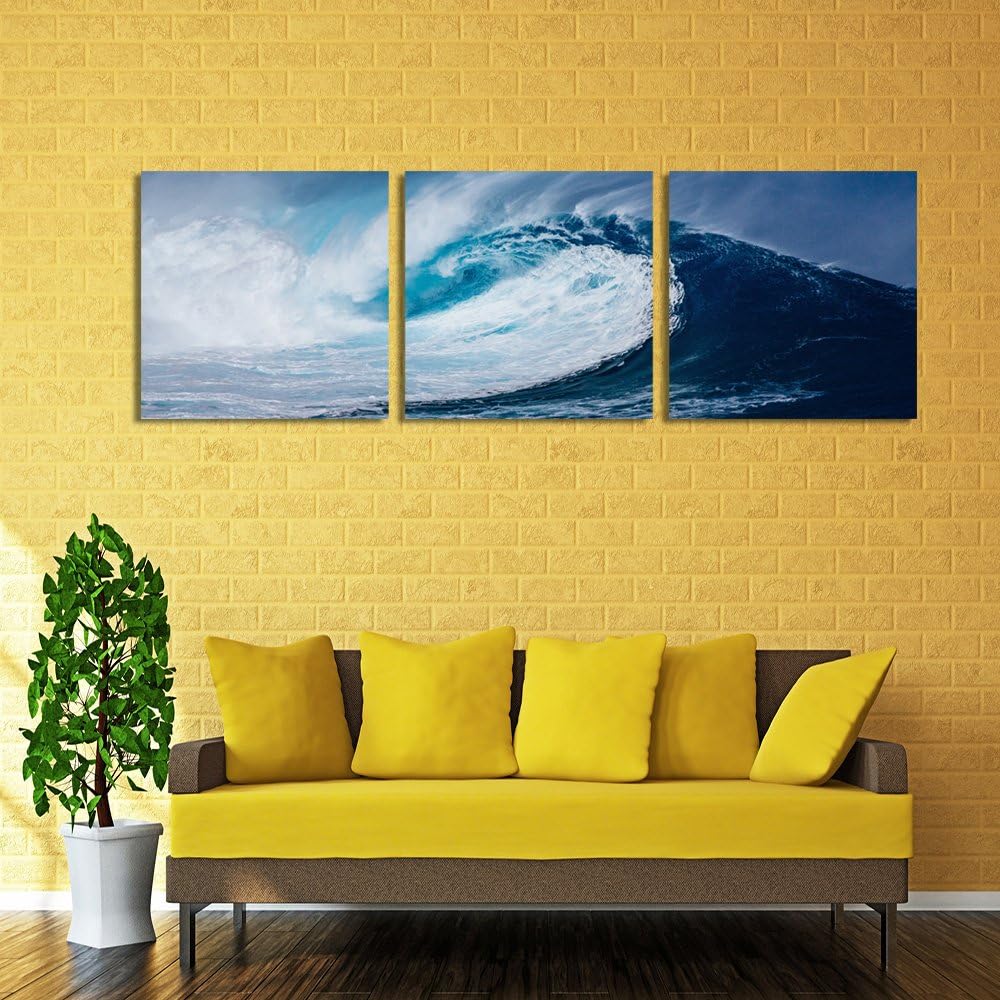 Feeby. Leinwandbild, Bilder, Wand Bild - 3 Teile - Panoramabild, Wandbilder, Kunstdruck 240x80 cm, W