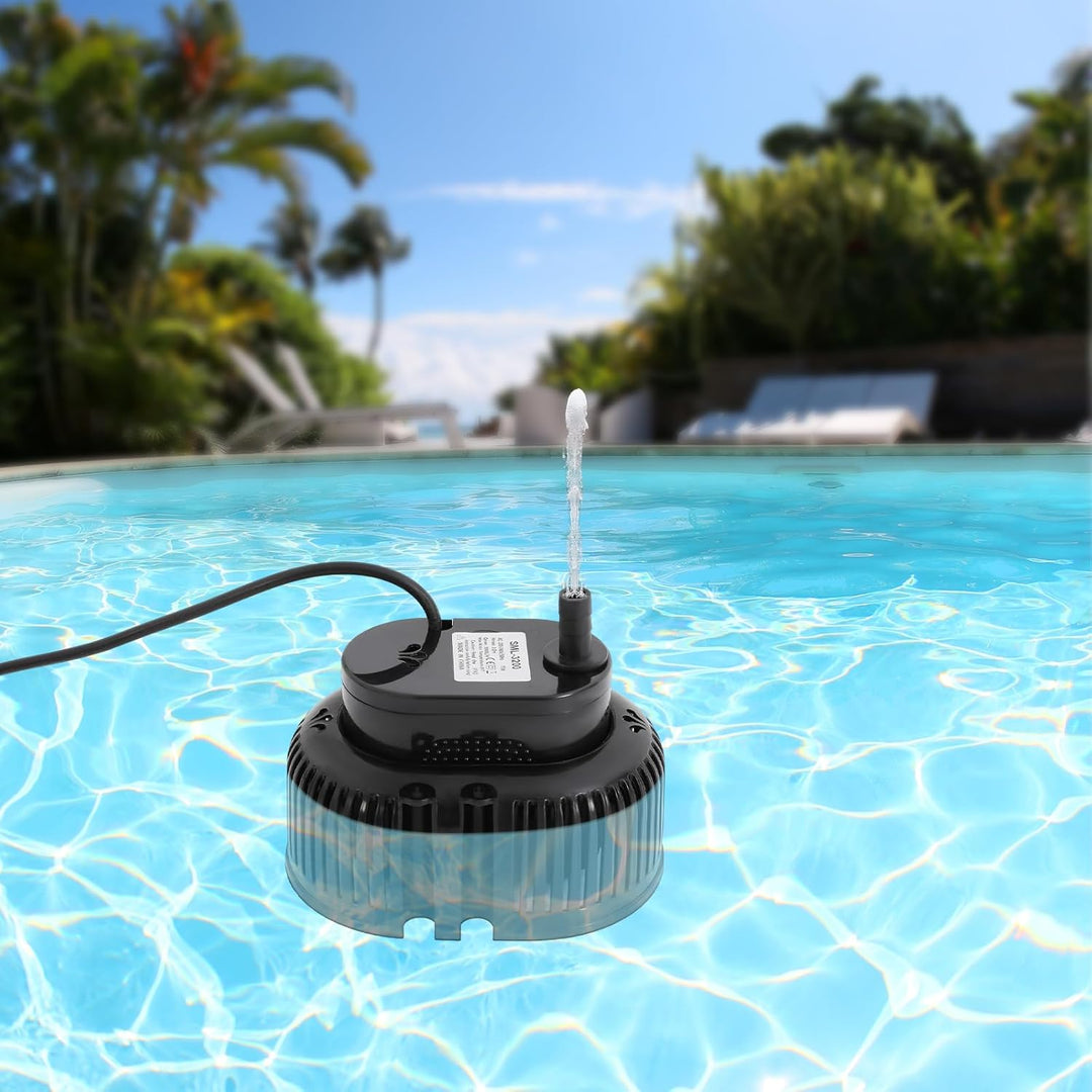 Poolabdeckungspumpe 75W,3000L/H,3,2m Förderhöhe,Tauchpumpe mit reinem Kupfermotor, IPX8 wasserdicht,