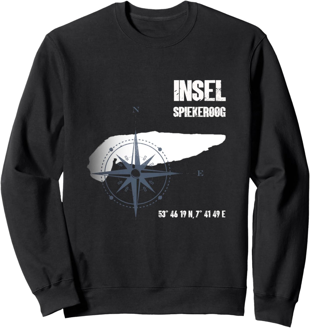 Spiekeroog Nordsee Insel Koordinaten Karte Urlaub Sweatshirt