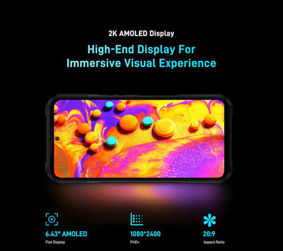 5G Outdoor Smartphone ohne Vertrag DOOGEE V20, 6,4’’ 2K AMOLED Display, 64MP Dreifach AI Kamera+20MP