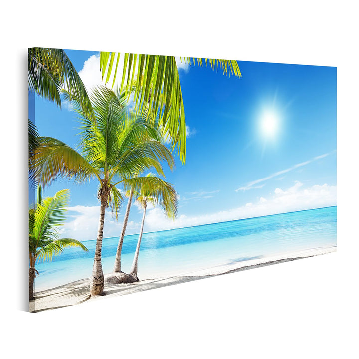 islandburner Bild auf Leinwand Karibisches Meer Strand Unter Palmen Bilder Wandbilder Poster Leinwan
