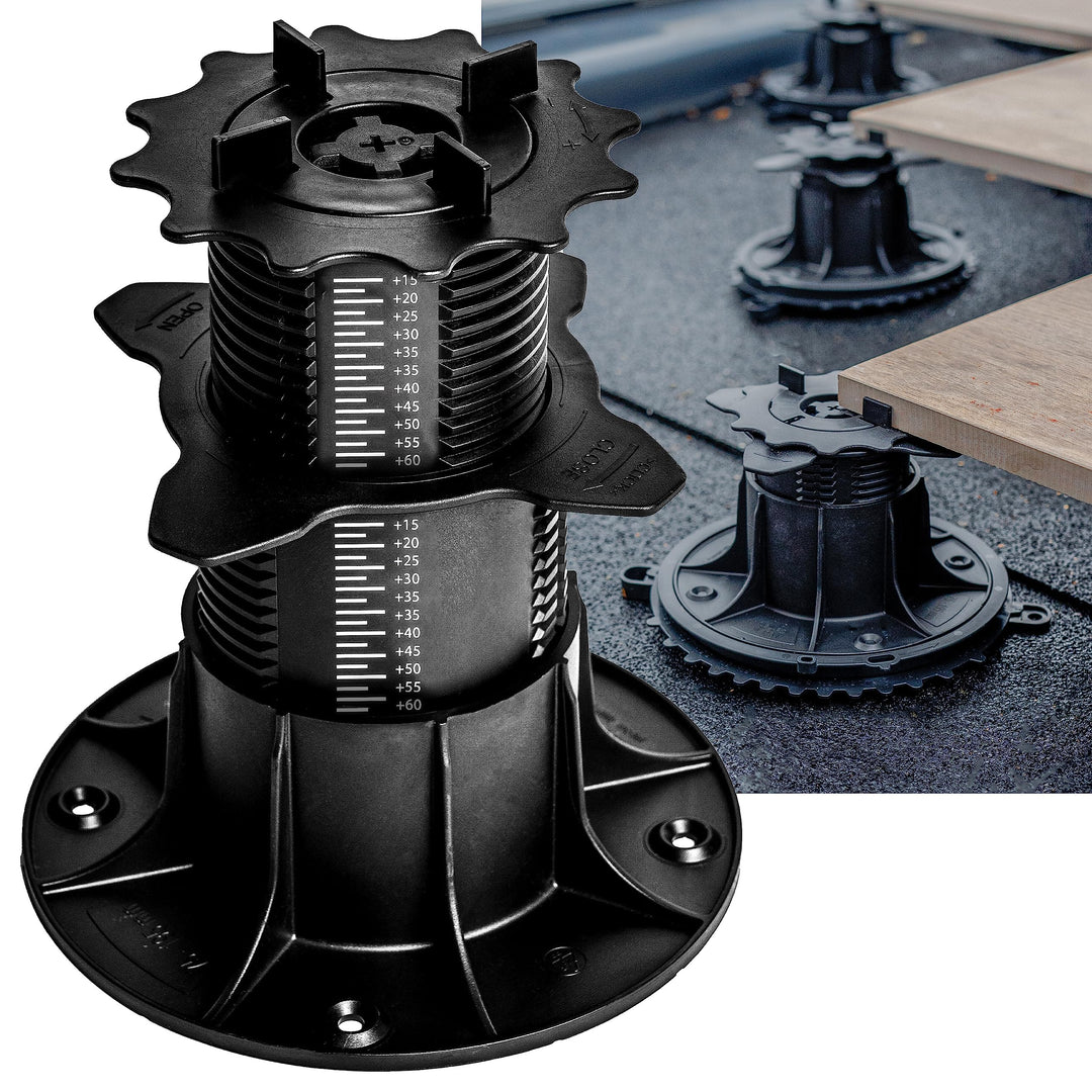 QUICK2FIX® Plattenlager/Stelzlager höhenverstellbar 35-75mm (Grösse L) - Fugenkreuz | 24 Stk.) Gröss