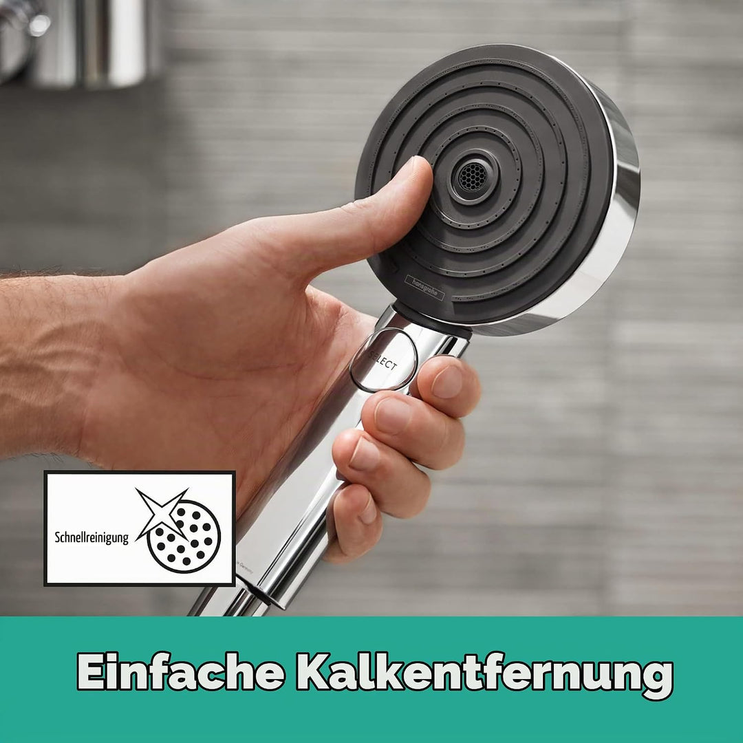 hansgrohe Duschset Pulsify Select S, Duschkopf mit Schlauch und Halterung, Handbrause mit 3 Strahlar