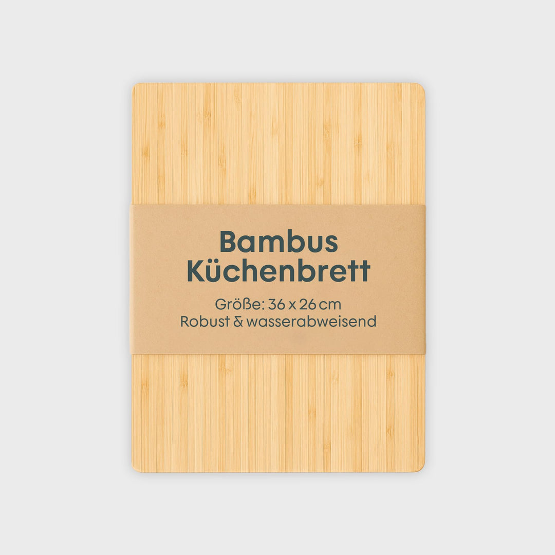 BOXIO - Board: Premium Schneidebrett aus Bambus, 36 x 26 cm gross passt perfekt als Holzdeckel für W