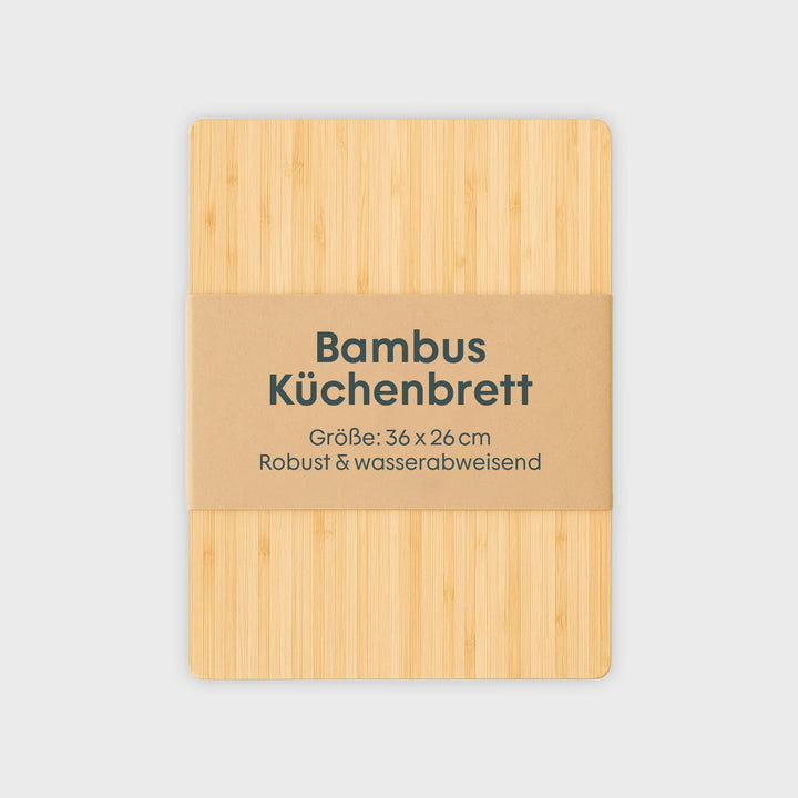 BOXIO - Board: Premium Schneidebrett aus Bambus, 36 x 26 cm gross passt perfekt als Holzdeckel für W