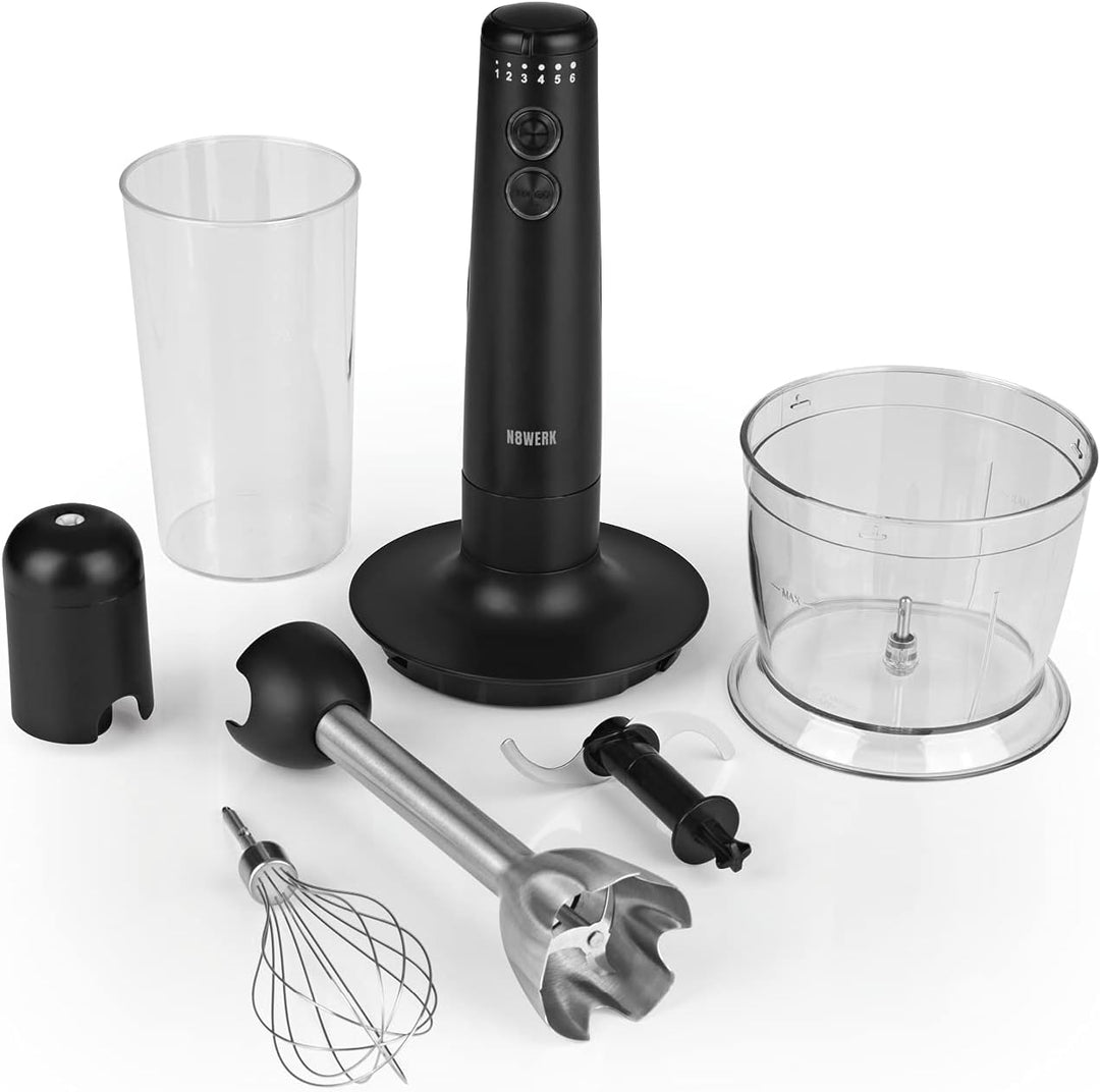 Stabmixer in der Midnight Black Edition | 3 Aufsätze: Pürierstab mit 3-fach Edelstahlklingen, Multiz