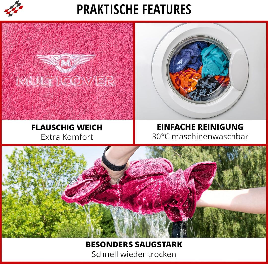 Walser Sitzaufleger Multicover, universal Auto-Sitzauflage, waschbarer Autositz-Überwurf pink, Pink