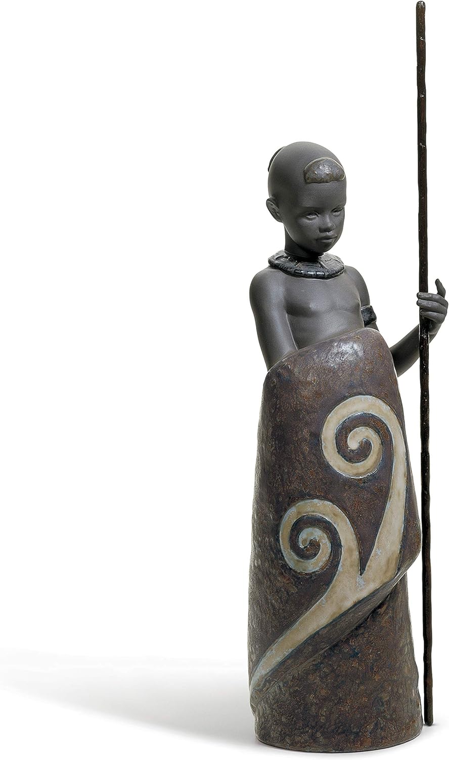 LLADRÓ Jungen-Figur Afrikanischer Junge. Junge. Porzellan.