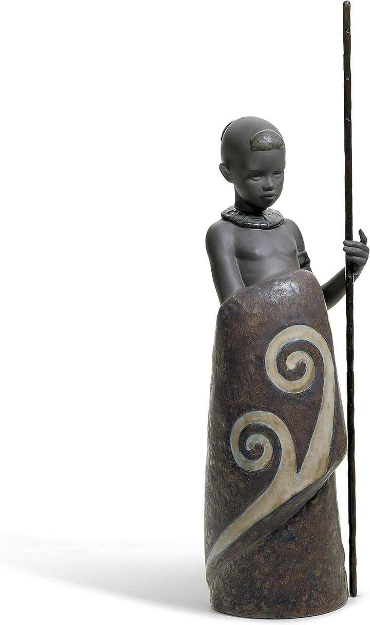 LLADRÓ Jungen-Figur Afrikanischer Junge. Junge. Porzellan.