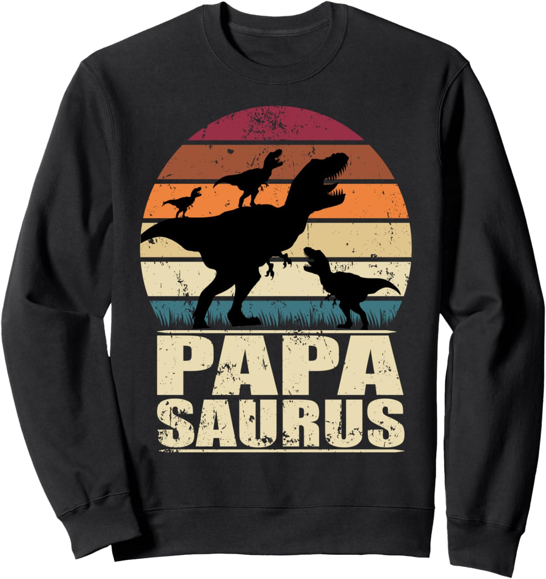 Papasaurus Dinosaurier Drillinge Vater Trex Dino Papa Saurus Sweatshirt