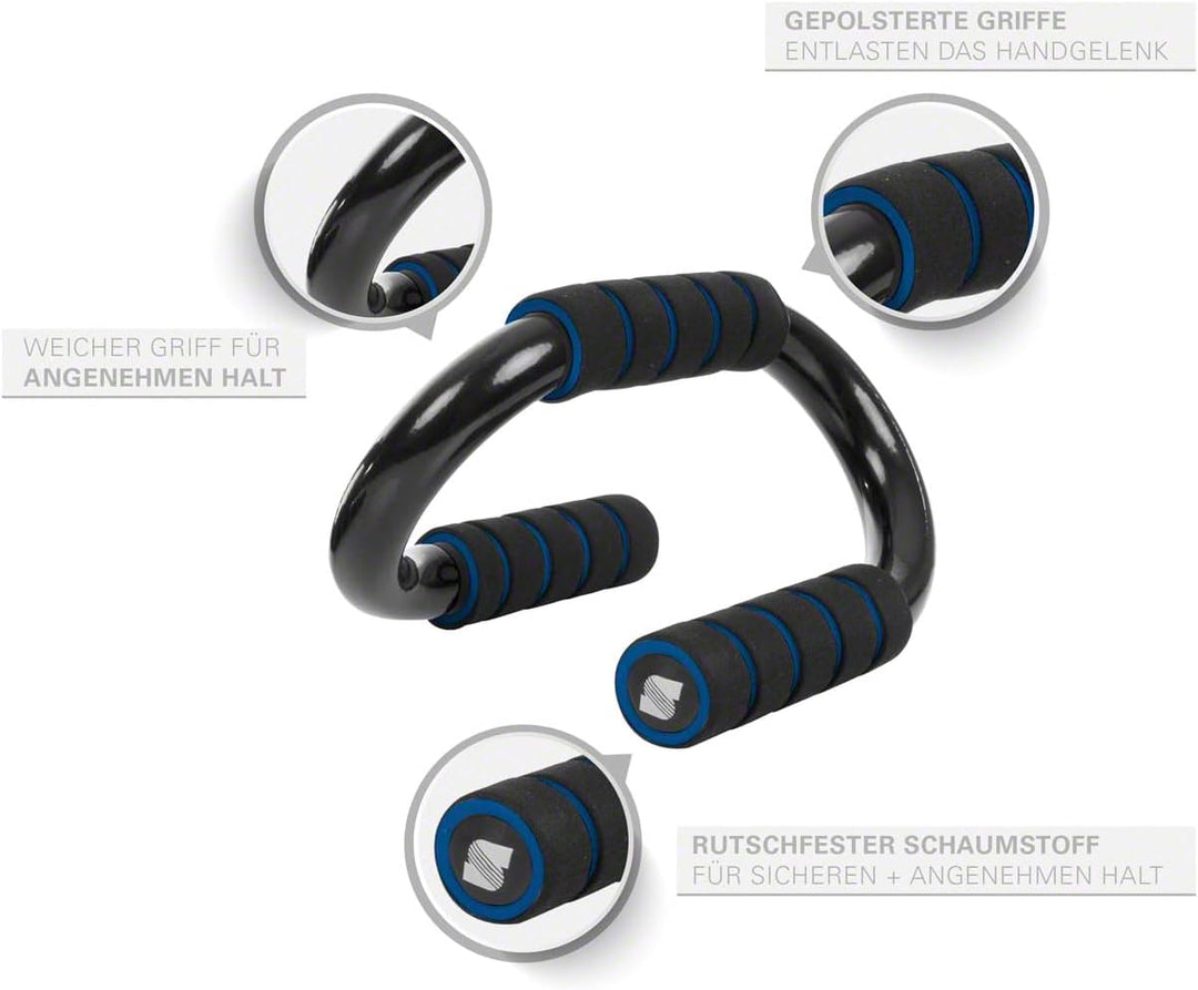 Sport-Tec Push Up Liegestützgriffe, Aufbau Brustmuskeln zu Hause oder im Fitnessstudio, Paar Blau, B
