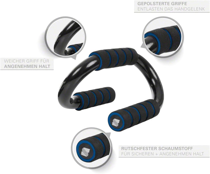 Sport-Tec Push Up Liegestützgriffe, Aufbau Brustmuskeln zu Hause oder im Fitnessstudio, Paar Blau, B