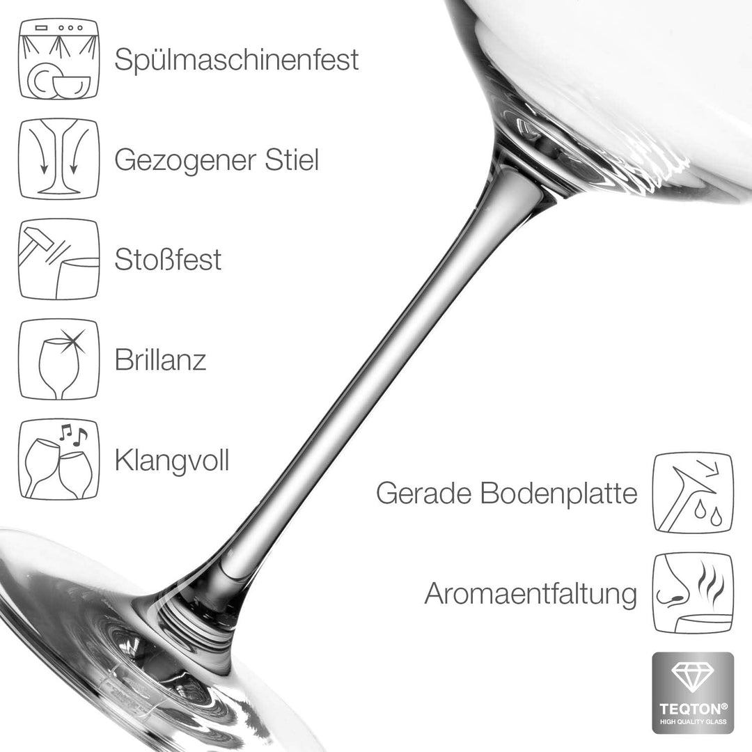 LEONARDO HOME PUCCINI Set 6 Rieslingglas, Glas, klar, 6 cm, 6 Rieslinggläser 400 ml, Rieslinggläser