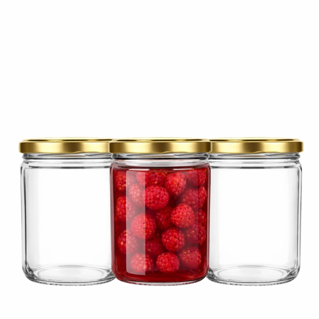 made in home -Marmeladengläser 440ml mit fi82 mm Schraubdeckel, Einmachgläser mit Deckel, Sturzgläse