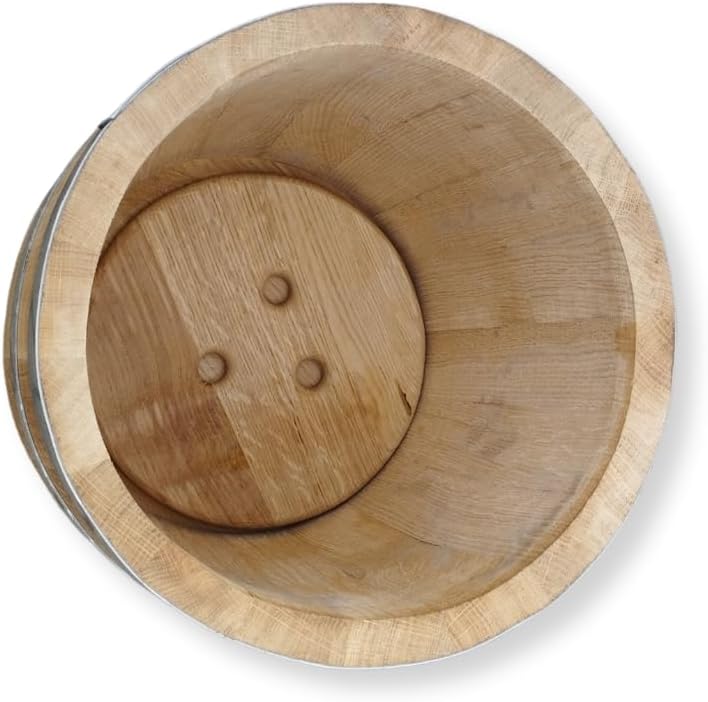 Sauerkrautfass 50L aus Eichenholz – Handgemachtes Gärfass mit Deckel & Gewicht – Holzfass zum Einleg