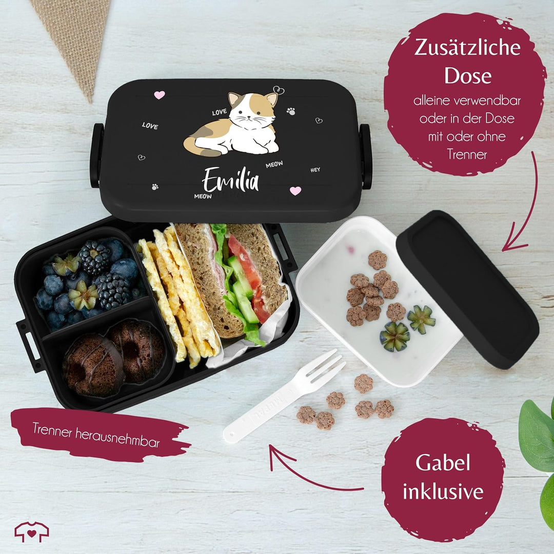 Kinder Bento Box Midi Lunchbox für Mepal Bentobox - Süsse Katze Katzen Cat Cats Mieze Miezekatze - 9