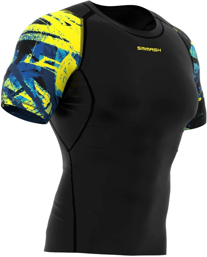 SMMASH Kompressionsshirt für Herren Compression Shirt Kurzarmshirt Sportshirt Funktionsshirt XS Cray