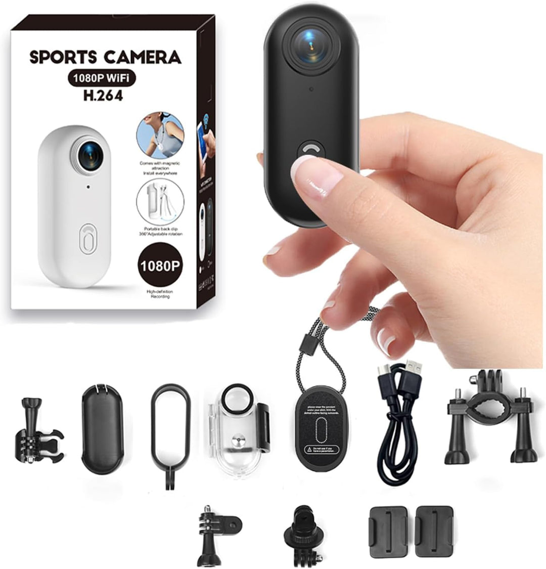 Mini Kamera 1080P Bodycam Action Cam mit Magnetclip &amp; 360° Drehclip, Tragbare Mini Action Cam Wasser
