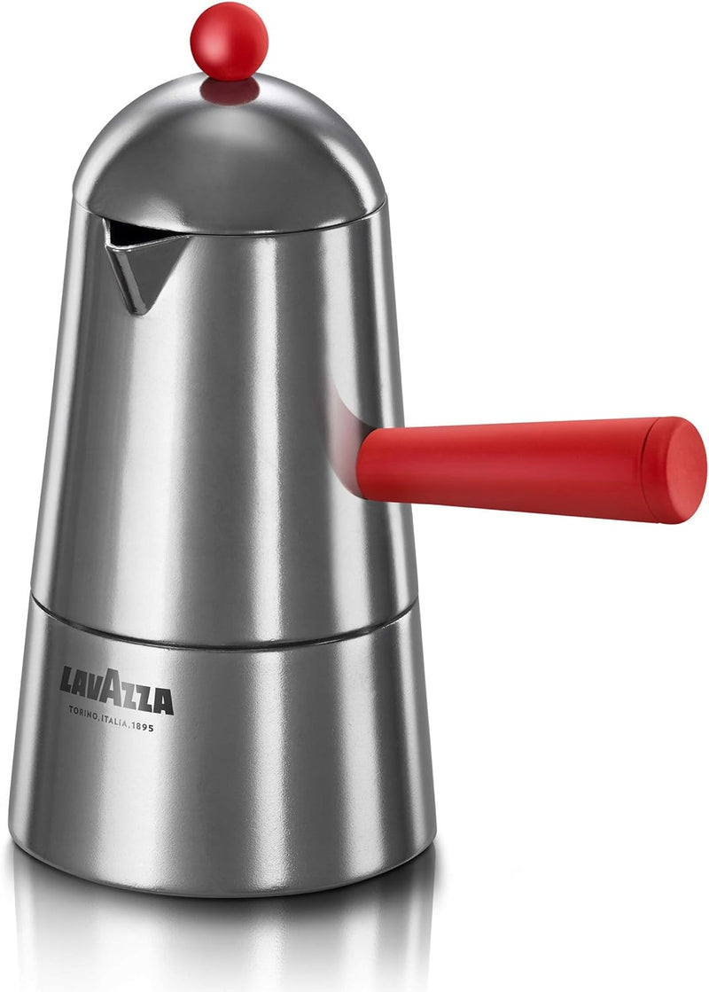 ILSA Pop Carmencita Espressokocher aus Aluminium, roter Griff, 3 Tassen