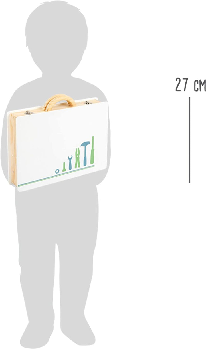 small foot Werkzeugkoffer "Nordic" aus Holz, mit Werkzeugen und Schraubset, 32-teilig, ab 3 Jahren,