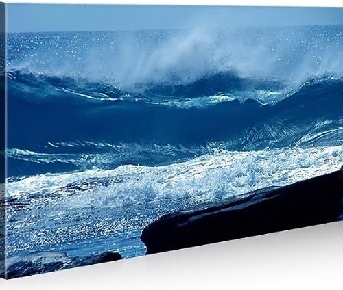 islandburner Bild Bilder auf Leinwand Waverunner Wellen Meer 1p XXL Poster Leinwandbild Wandbild Dek