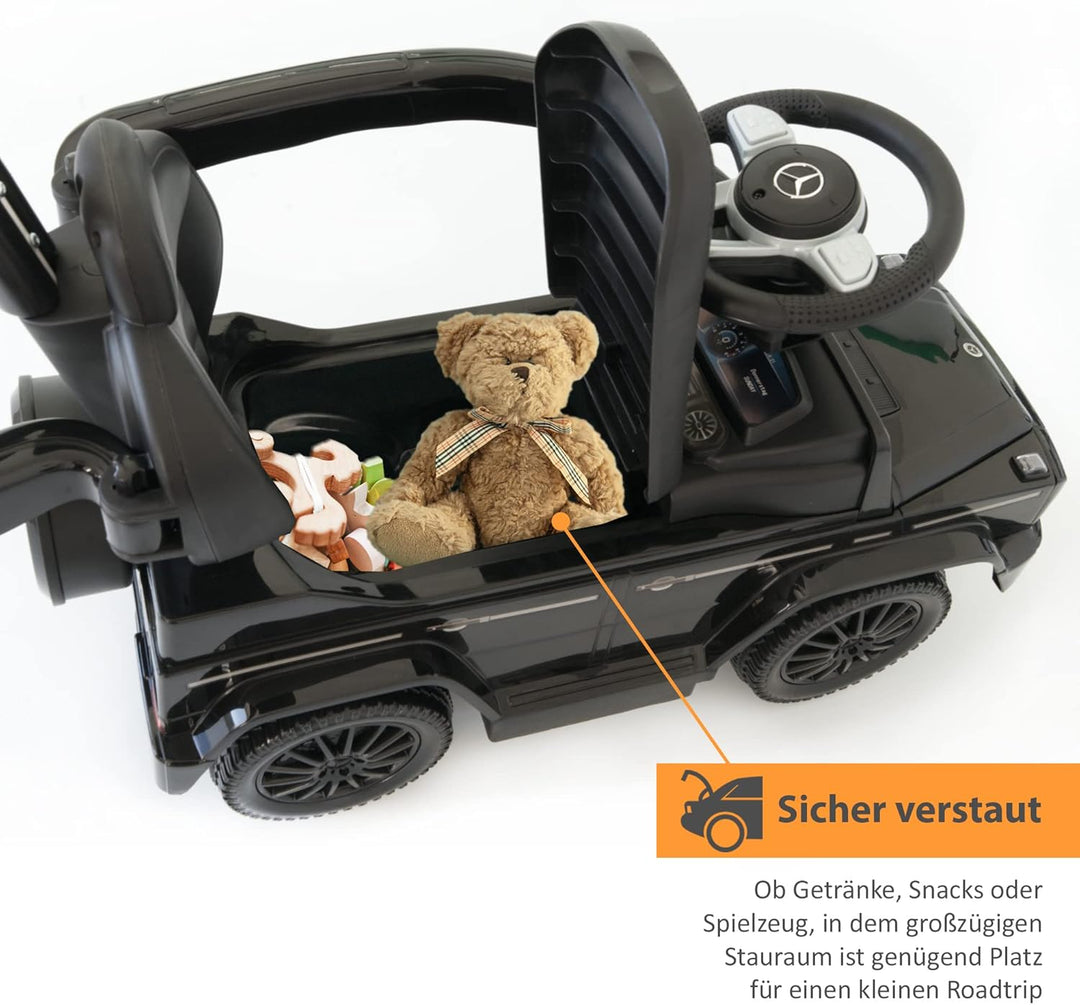 NATIV Rutschauto mit Schiebstange ab 1 Jahr | Rutschfahrzeug mit Sicherheitsbügel | Schiebeauto Merc