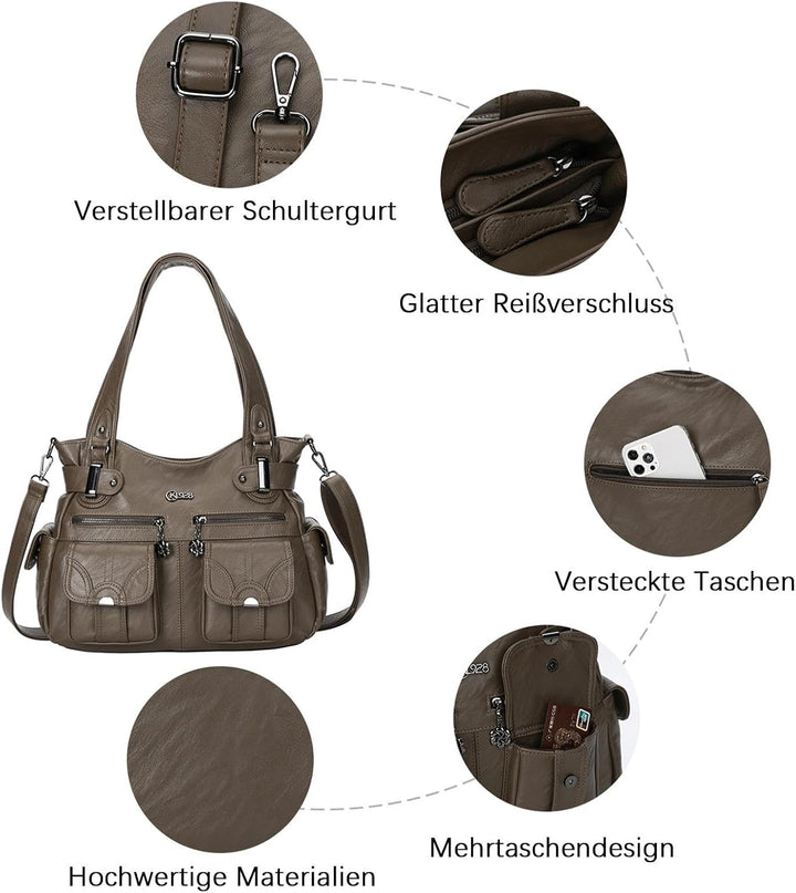 KL928 Tasche Damen Handtasche Umhängetaschen Damenhandtasche Schultertasche Lederhandtasche elegante
